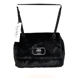 Nicole Miller Faux Fur Cross Body Shoulder Bag